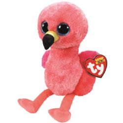 PELUCHE TY BEANIE BOOS - GILDA FLAMANT ROSE MÉDIUM 13